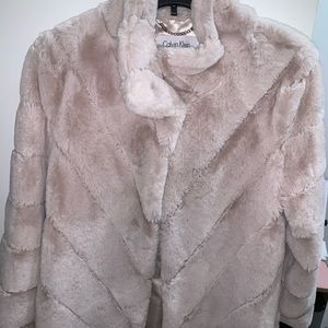 Calvin Klein faux fur coat